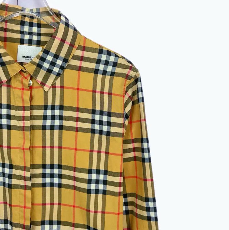 Burberry Burberry Long Sleeve Khaki Check Shirt Size XXS / US 00 / IT 34 - 3 Thumbnail