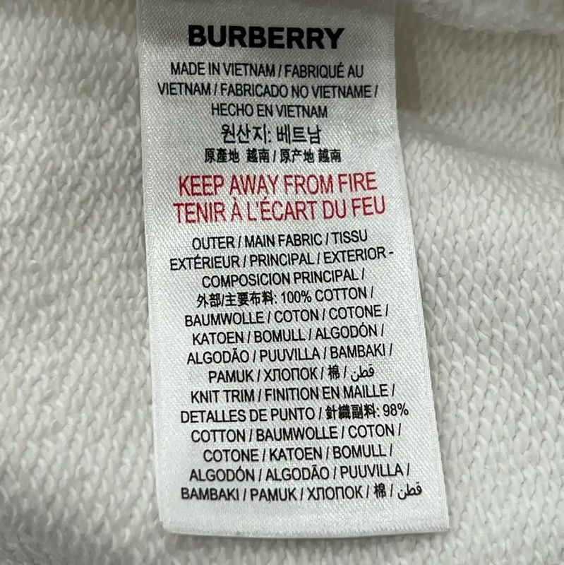 Burberry Burberry Long Sleeve White Cotton Sweatshirt Size XS / US 0-2 / IT 36-38 - 7 Thumbnail