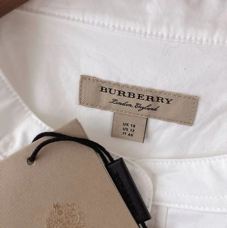Burberry Burberry White Cotton Women's Dress Size L / US 10 / IT 46 - 6 Thumbnail