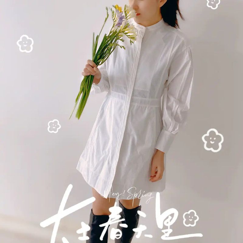 Burberry Burberry White Cotton Women's Dress Size L / US 10 / IT 46 - 8 Thumbnail
