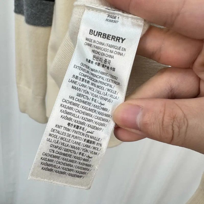 Burberry Burberry Cream Cashmere Knit Sweater Size XXS / US 00 / IT 34 - 6 Thumbnail