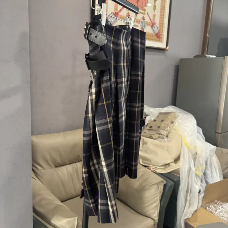 Burberry Burberry Blue Women's Cotton Midi Skirt Size 23" - 3 Thumbnail
