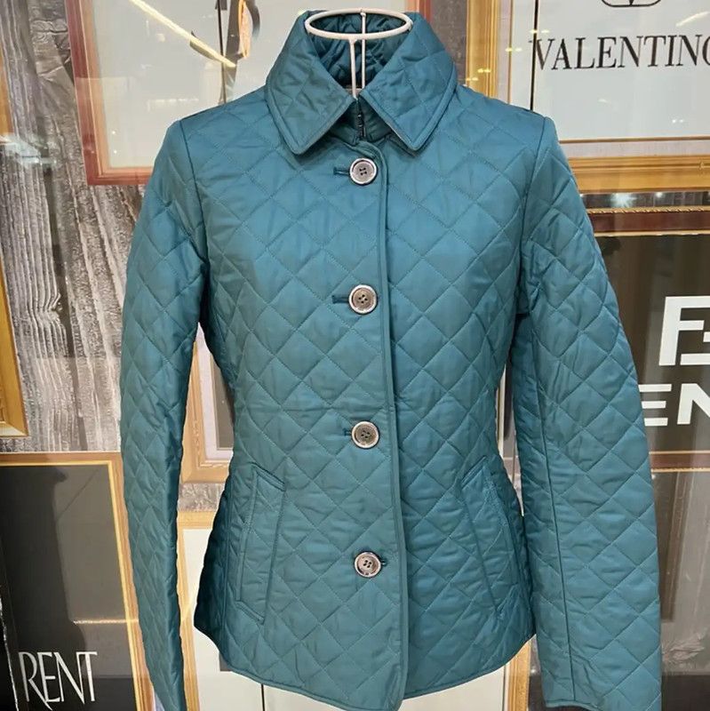 Burberry Burberry Green Quilted Women's Spring Jacket Size XS / US 0-2 / IT 36-38 - 9 Thumbnail