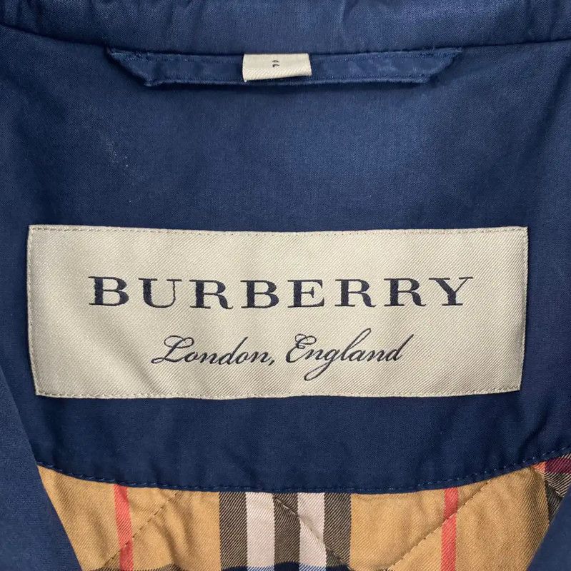 Burberry Burberry Winter Quilted Navy Blue Cotton Coat Size S / US 4 / IT 40 - 3 Thumbnail