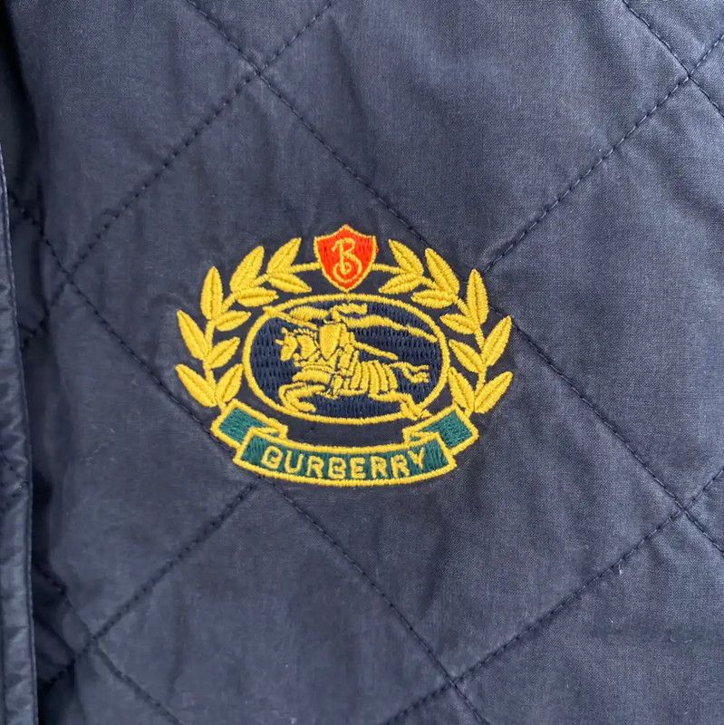 Burberry Burberry Winter Quilted Navy Blue Cotton Coat Size S / US 4 / IT 40 - 5 Thumbnail