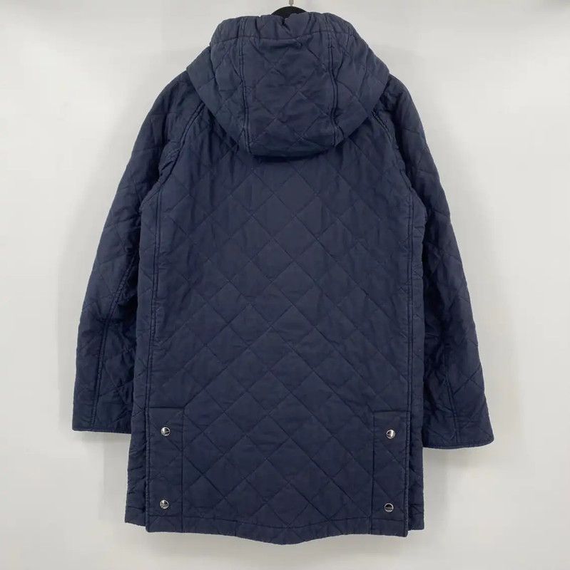 Burberry Burberry Winter Quilted Navy Blue Cotton Coat Size S / US 4 / IT 40 - 2 Thumbnail