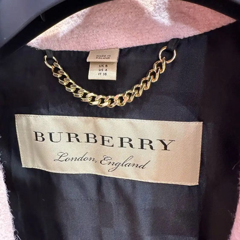 Burberry Burberry Light Pink Wool Coat for Women Size S / US 4 / IT 40 - 3 Thumbnail