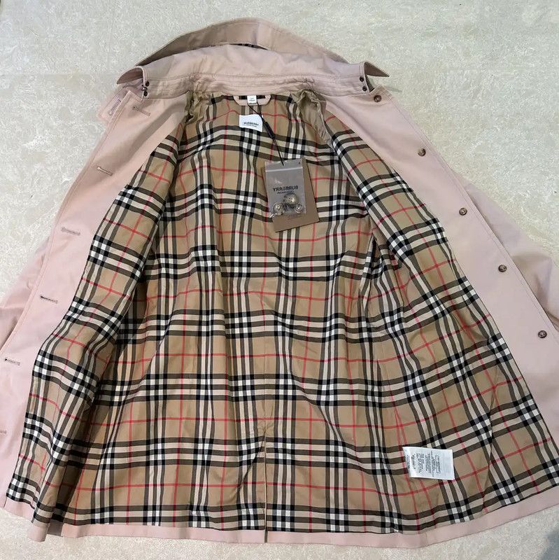 Burberry Burberry Pink Cotton Women's Trench Coat Size M / US 6-8 / IT 42-44 - 4 Thumbnail