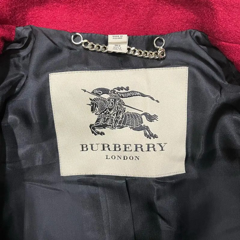 Burberry Burberry Red Wool Long Coat for Women Size S / US 4 / IT 40 - 4 Thumbnail