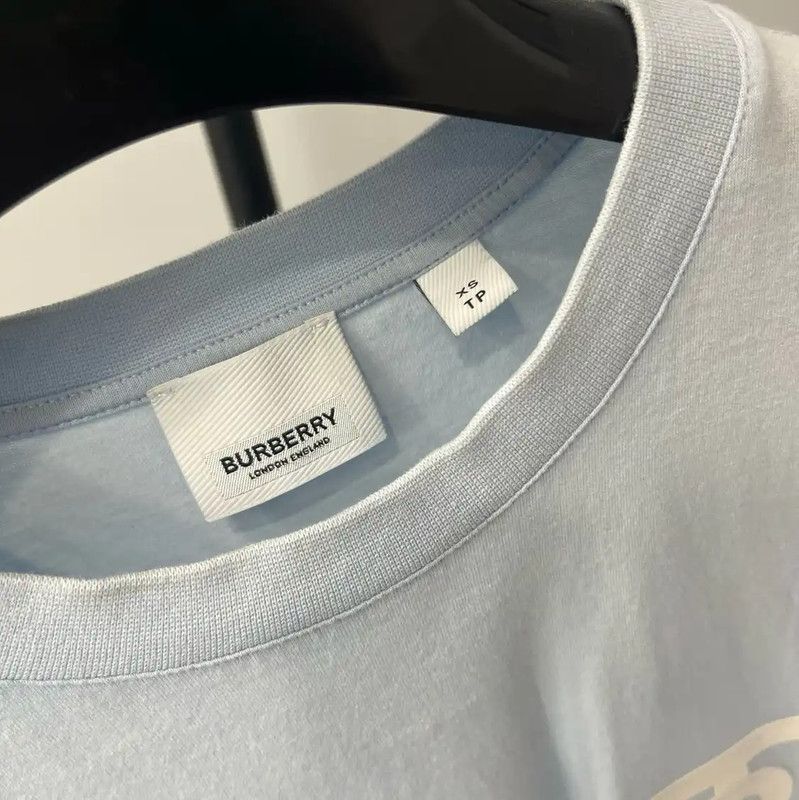 Burberry Burberry Summer XS Blue Cotton Short Sleeve T-Shirt Size XS / US 0-2 / IT 36-38 - 3 Thumbnail