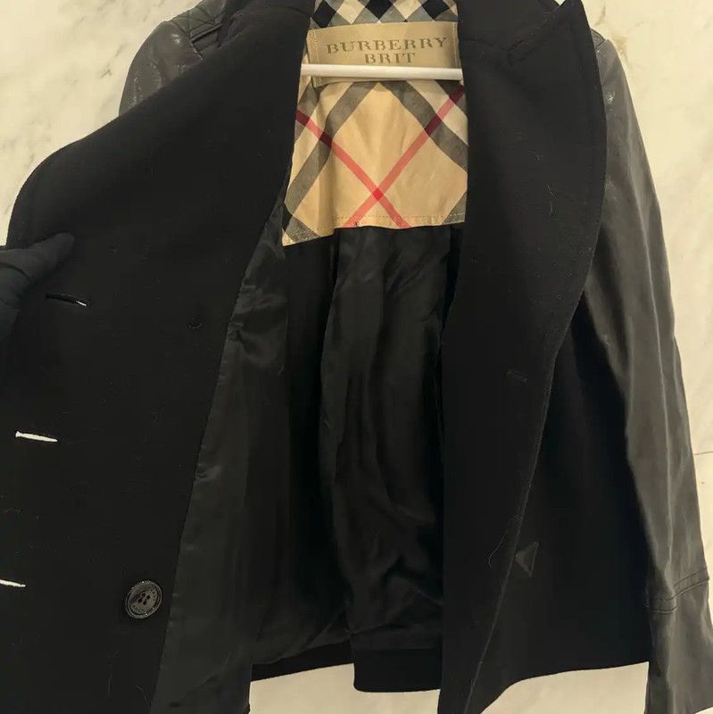 Burberry Burberry Double-Breasted Black Wool Coat for Women Size L / US 10 / IT 46 - 4 Thumbnail