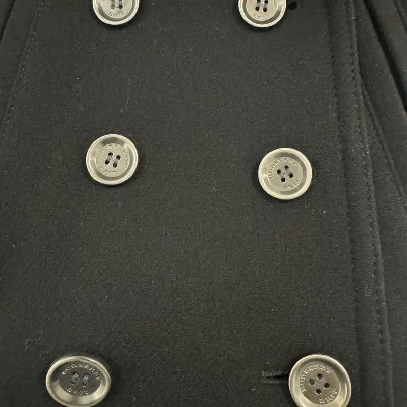 Burberry Burberry Double-Breasted Black Wool Coat for Women Size L / US 10 / IT 46 - 7 Thumbnail