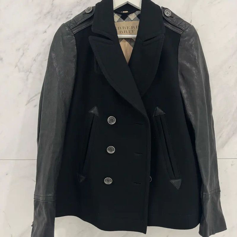 Burberry Burberry Double-Breasted Black Wool Coat for Women Size L / US 10 / IT 46 - 3 Thumbnail