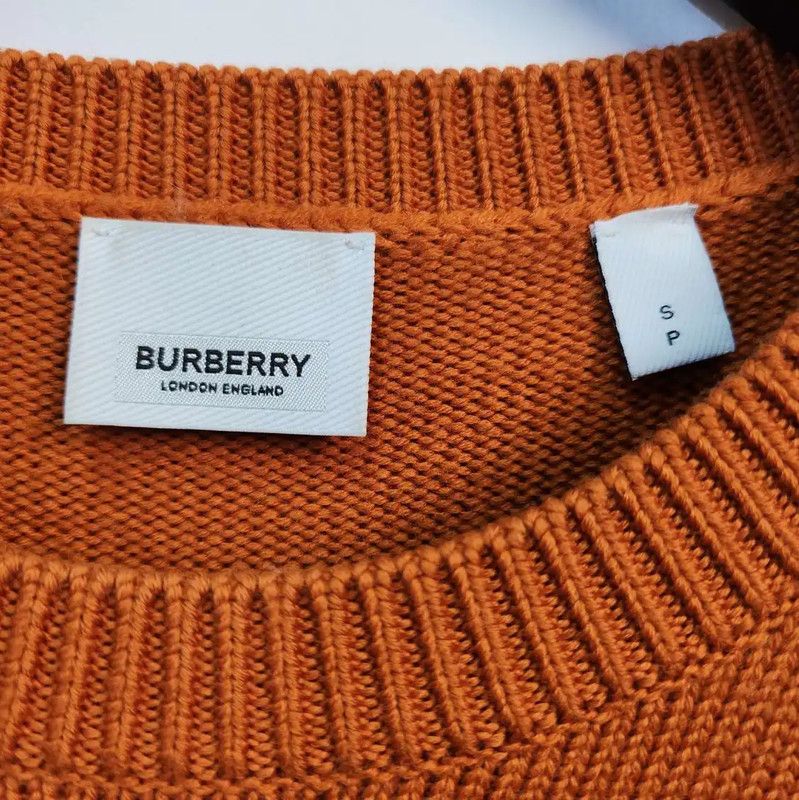 Burberry Burberry Orange Knit Sweater with Logo Design Size M / US 6-8 / IT 42-44 - 3 Thumbnail