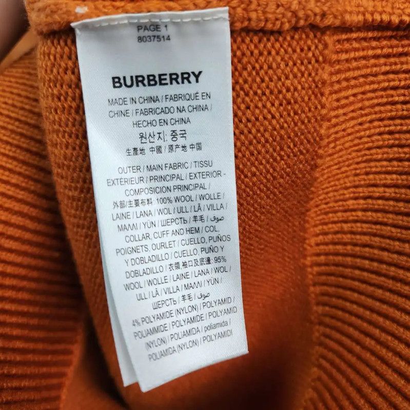 Burberry Burberry Orange Knit Sweater with Logo Design Size M / US 6-8 / IT 42-44 - 4 Thumbnail