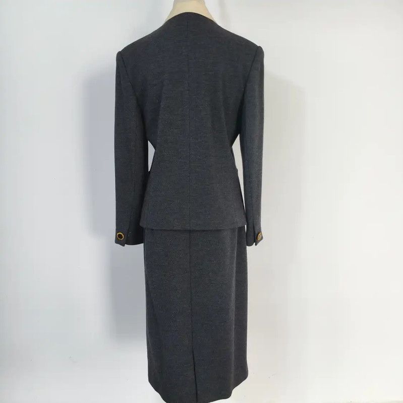 Burberry Burberry Gray Wool Long Sleeve Dress Size M / US 6-8 / IT 42-44 - 6 Thumbnail