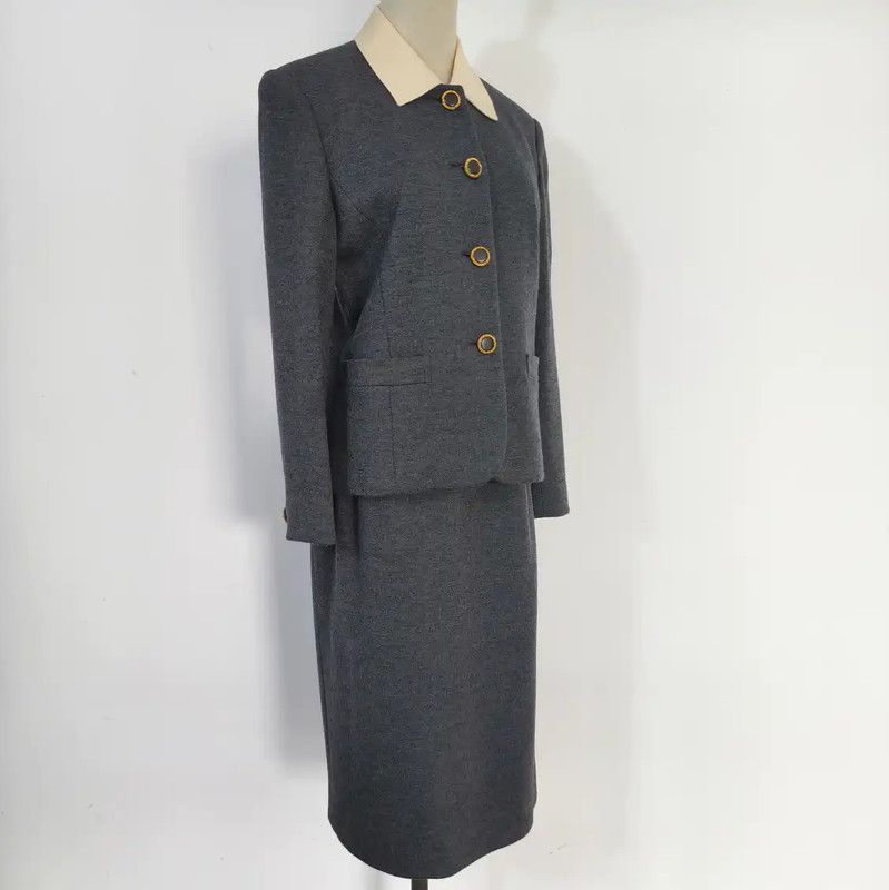 Burberry Burberry Gray Wool Long Sleeve Dress Size M / US 6-8 / IT 42-44 - 2 Thumbnail