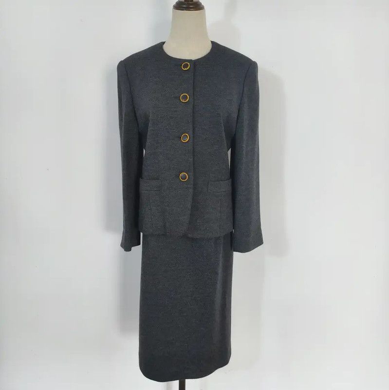 Burberry Burberry Gray Wool Long Sleeve Dress Size M / US 6-8 / IT 42-44 - 4 Thumbnail