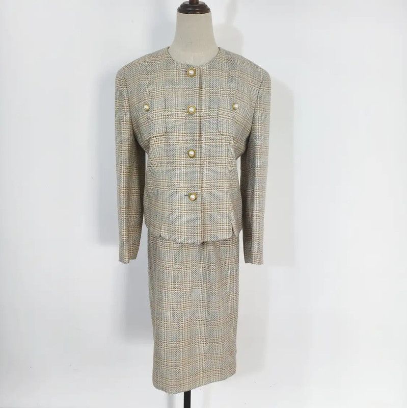 Burberry Burberry Plaid Wool Blend Long Sleeve Dress Size L / US 10 / IT 46 - 2 Thumbnail