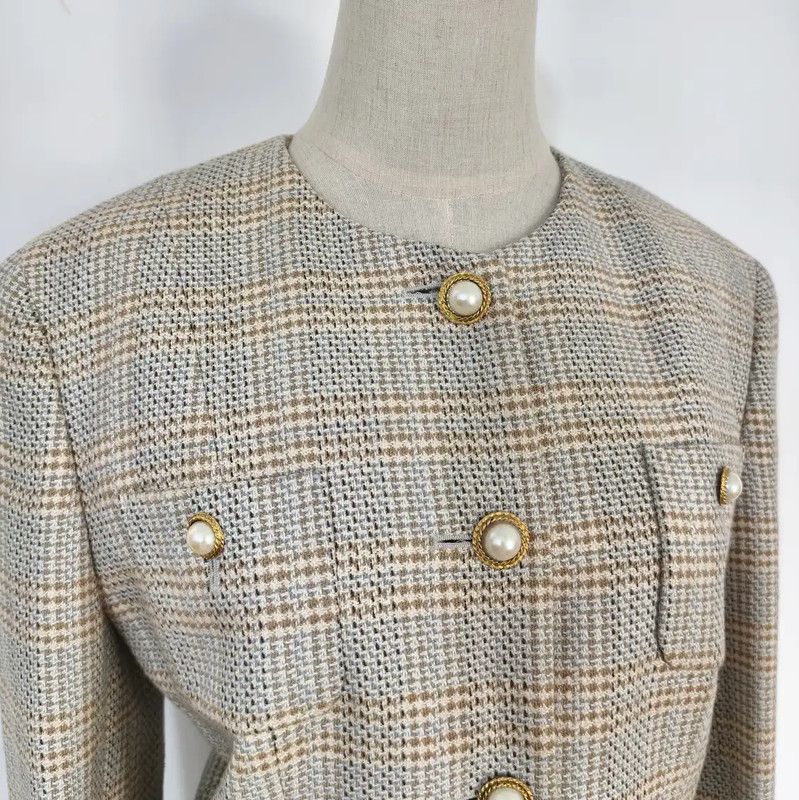 Burberry Burberry Plaid Wool Blend Long Sleeve Dress Size L / US 10 / IT 46 - 3 Thumbnail
