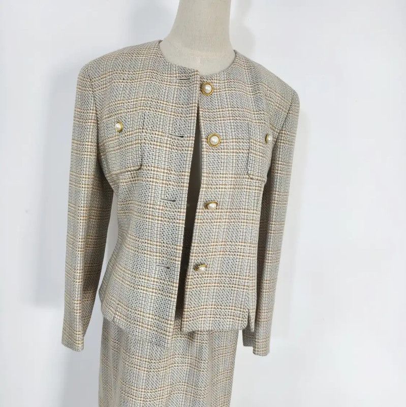 Burberry Burberry Plaid Wool Blend Long Sleeve Dress Size L / US 10 / IT 46 - 4 Thumbnail