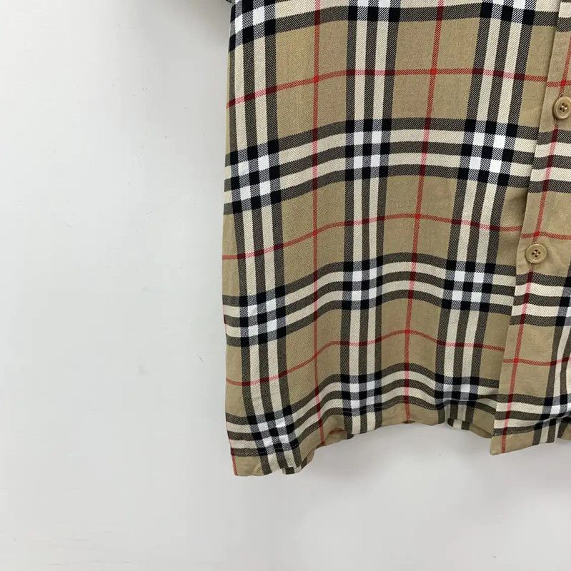Burberry Burberry Brown Plaid Short Sleeve Shirt Size L / US 10 / IT 46 - 4 Thumbnail