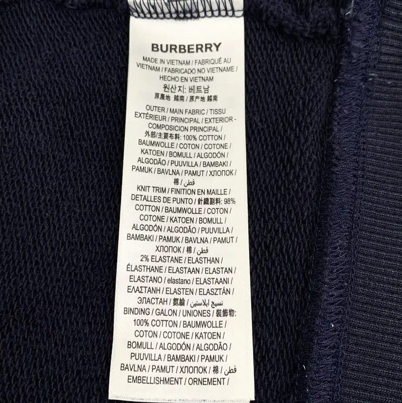 Burberry Burberry Women's Navy Cotton Hoodie with Logo Size M / US 6-8 / IT 42-44 - 7 Thumbnail