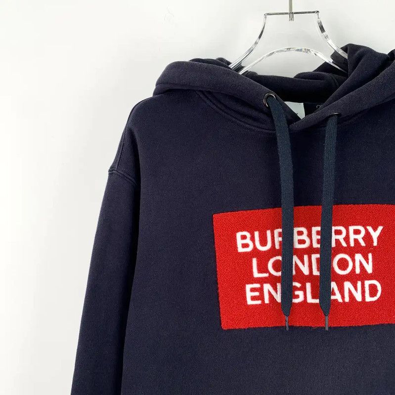 Burberry Burberry Women's Navy Cotton Hoodie with Logo Size M / US 6-8 / IT 42-44 - 3 Thumbnail