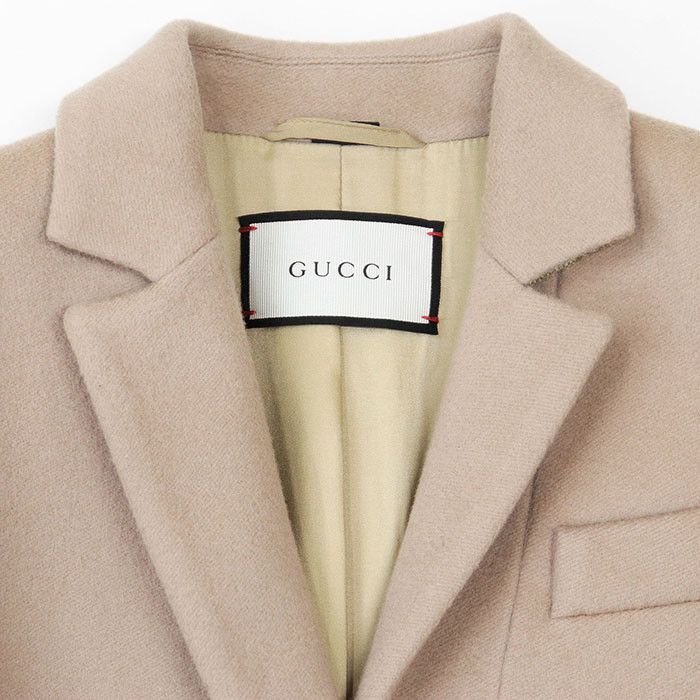 Gucci Gucci Gucci 100% Wool Coat Leather Outerwear 455739 ZGW07 DUTY FREE for USA Size ONE SIZE - 9 Thumbnail