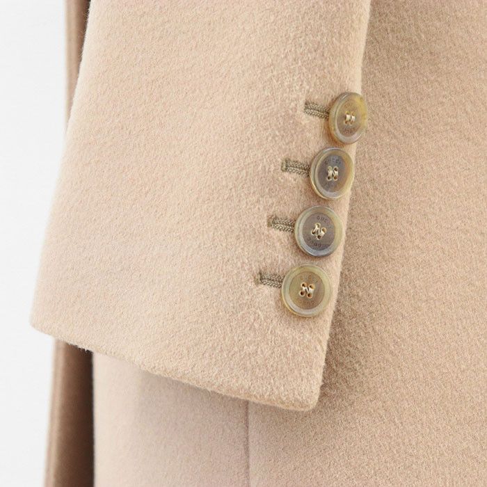 Gucci Gucci Gucci 100% Wool Coat Leather Outerwear 455739 ZGW07 DUTY FREE for USA Size ONE SIZE - 6 Thumbnail