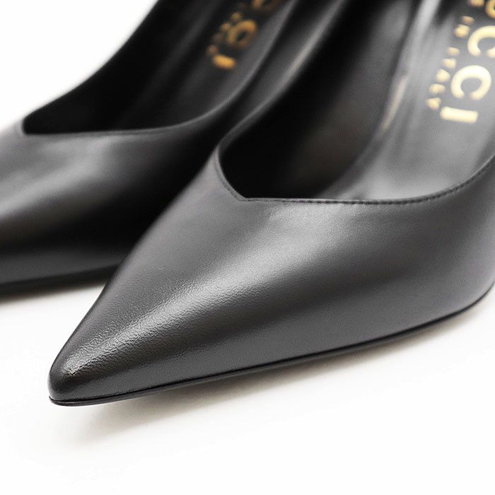 Gucci Gucci Gucci NAPPA CHARLOTTE NERO Nappa Leather Pumps Leather Shoes 716687 DUTY FREE for USA Size ONE SIZE - 2 Thumbnail