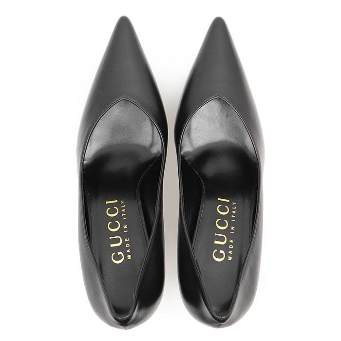 Gucci Gucci Gucci NAPPA CHARLOTTE NERO Nappa Leather Pumps Leather Shoes 716687 DUTY FREE for USA Size ONE SIZE - 4 Thumbnail