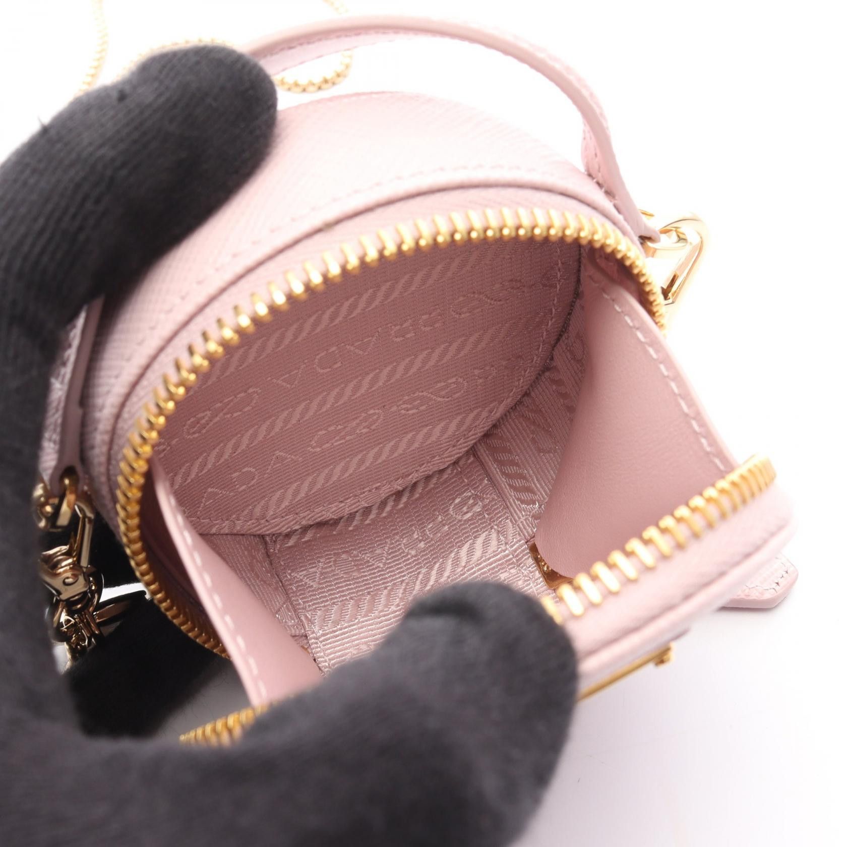 Prada Prada Saffiano Triangle Mini Pouch Saffiano Leather Shoulder Bag Leather Shoulder Bag 1NR023 DUTY FREE for USA