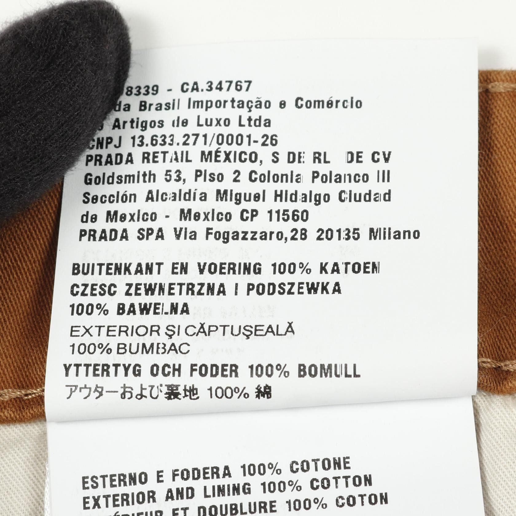 Prada Prada Prada Moleskin Cotton Pants Cotton Pants DUTY FREE for USA Size ONE SIZE - 4 Thumbnail