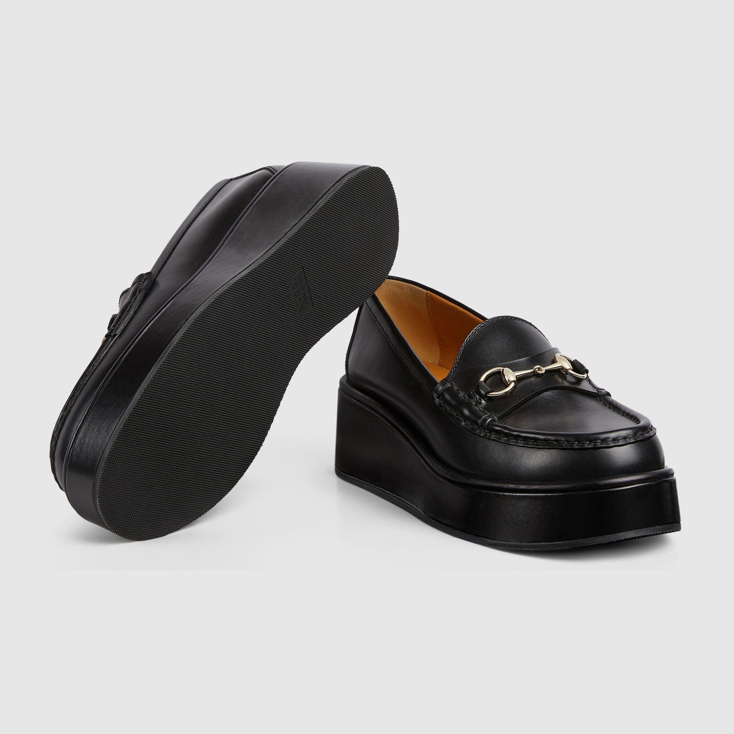 Gucci Gucci Horsebit Leather Wedge Loafers SIZE 41 Size ONE SIZE - 3 Thumbnail