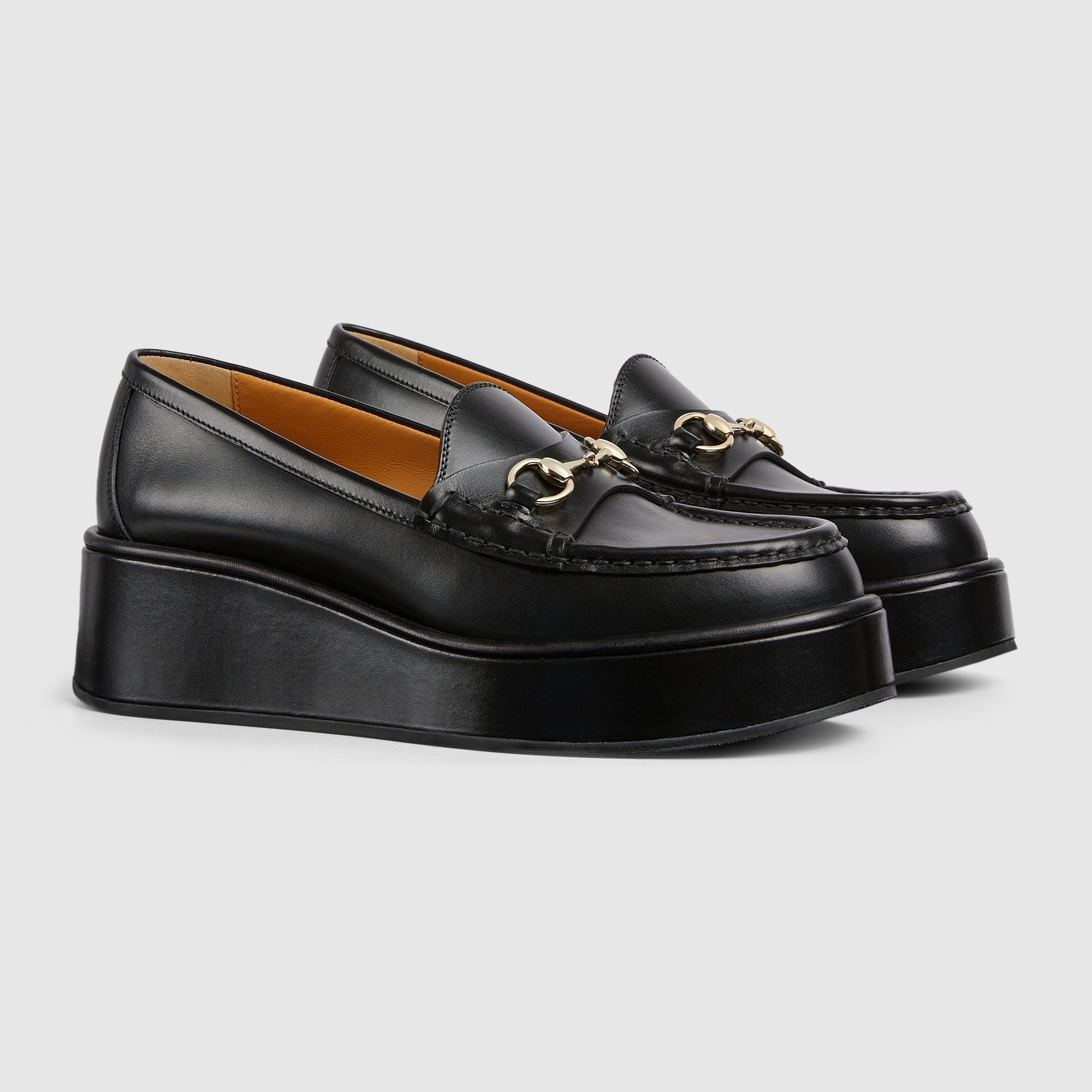 Gucci Gucci Horsebit Leather Wedge Loafers SIZE 41 Size ONE SIZE - 2 Thumbnail