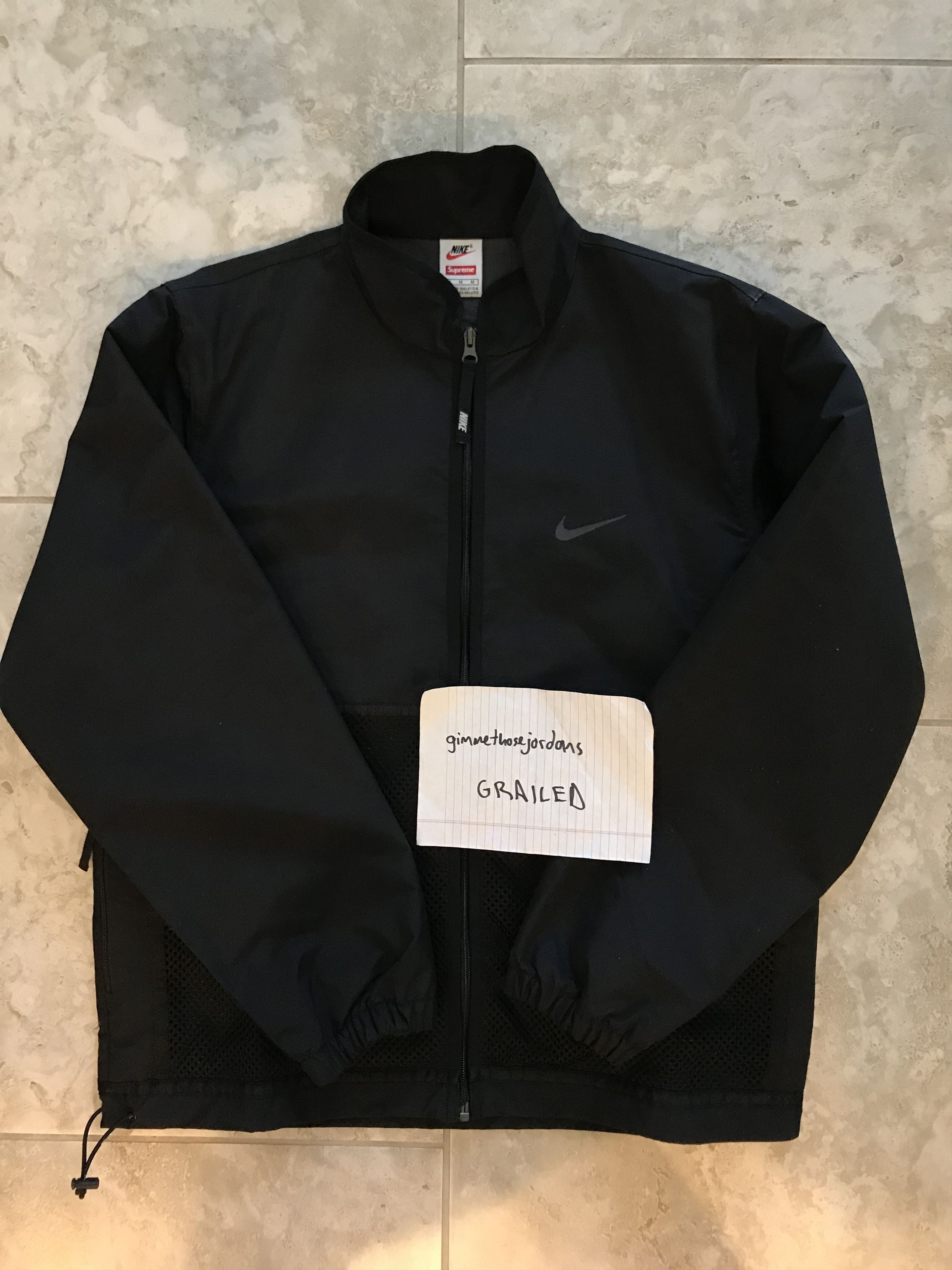 Supreme nike trail running jacket black sale