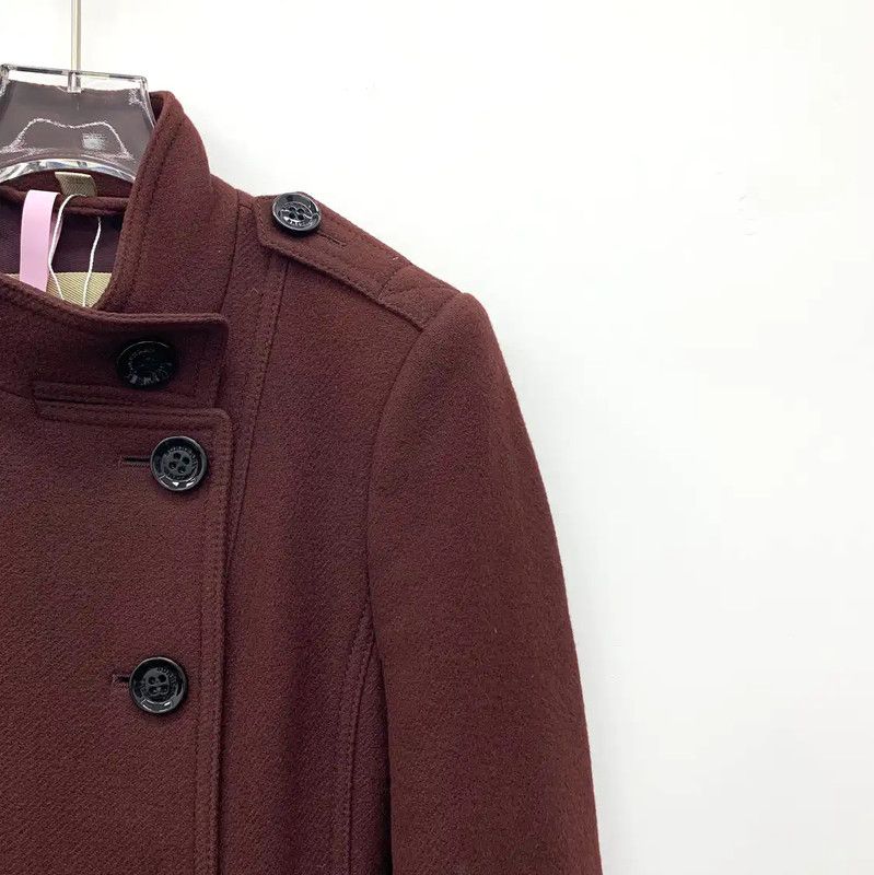 Burberry Burberry Red Wool Women's Coat Size S / US 4 / IT 40 - 3 Thumbnail