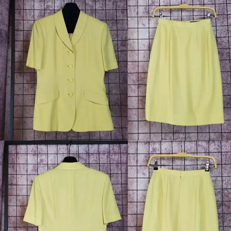 Burberry Burberry Yellow Wool Blend Short Sleeve Cardigan Size M / US 6-8 / IT 42-44 - 3 Thumbnail