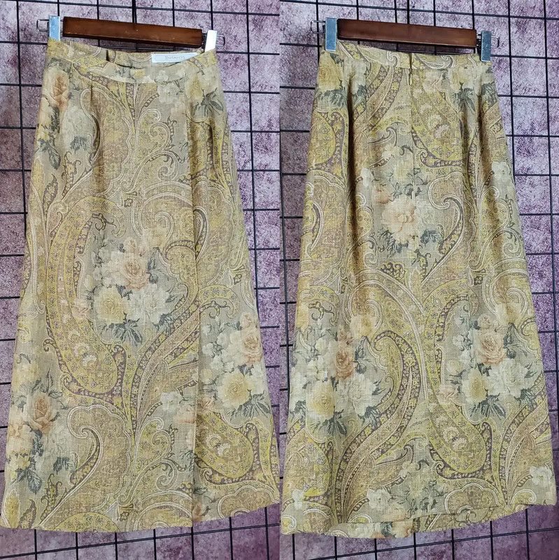 Burberry Burberry Floral Maxi Skirt in Coffee Brown Size 23" - 2 Thumbnail