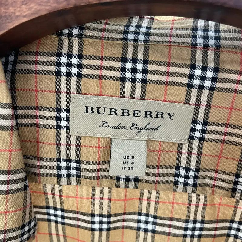 Burberry Burberry Long Sleeve Brown Check Shirt Size S / US 4 / IT 40 - 4 Thumbnail