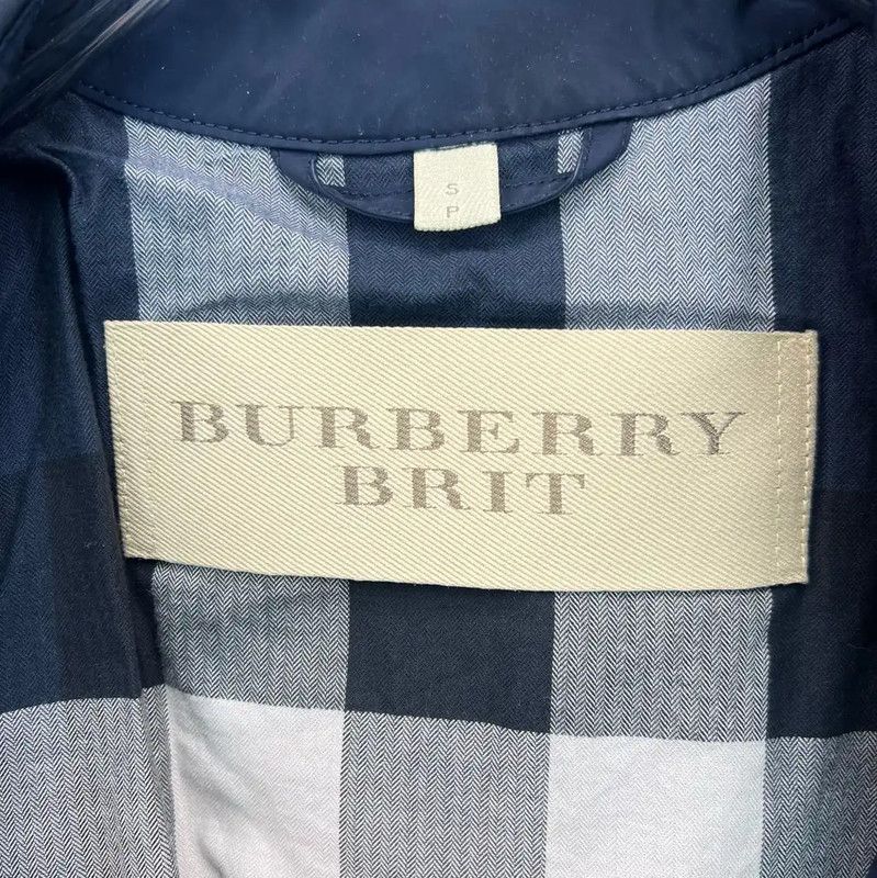 Burberry Burberry Women's Dark Blue Cotton Trench Coat Size S / US 4 / IT 40 - 3 Thumbnail
