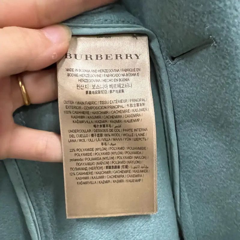 Burberry Burberry Blue Cotton Long Coat for Women Size ONE SIZE - 3 Thumbnail