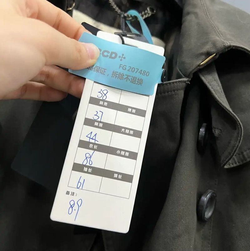 Burberry Burberry Long Green Cotton Coat for Women Size ONE SIZE - 5 Thumbnail