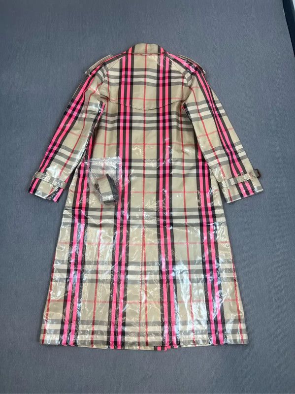 Burberry Burberry Women's Pink Check Polyester Trench Coat Size S / US 4 / IT 40 - 2 Thumbnail