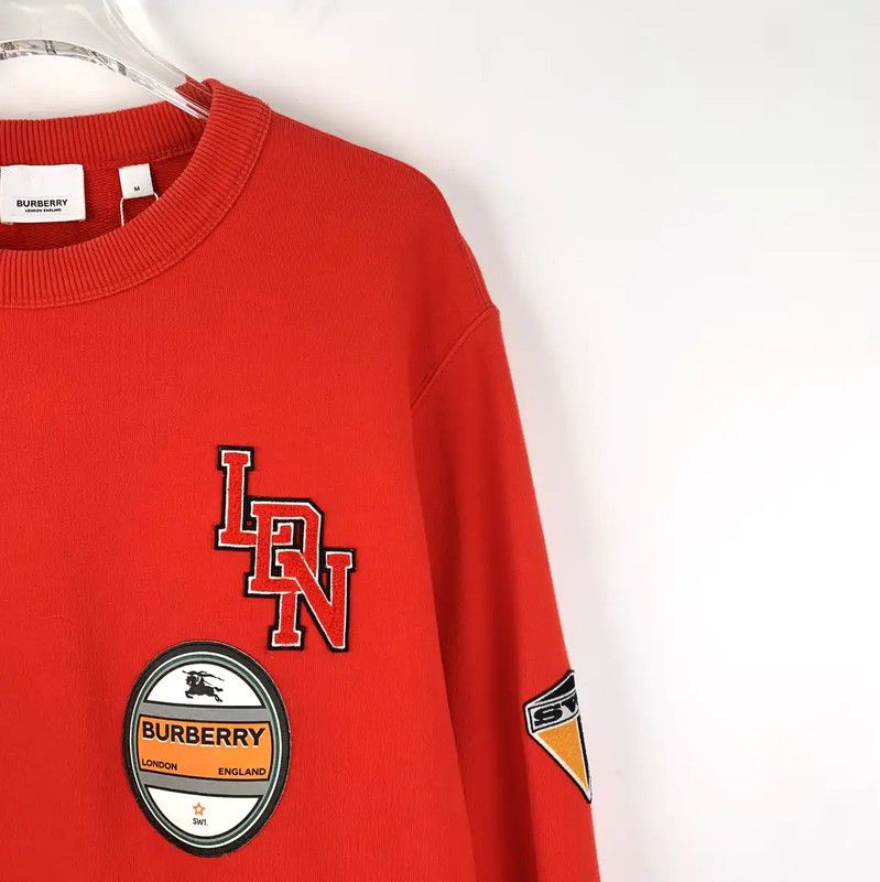 Burberry Burberry Red Cotton Women's Sweatshirt Size M / US 6-8 / IT 42-44 - 3 Thumbnail