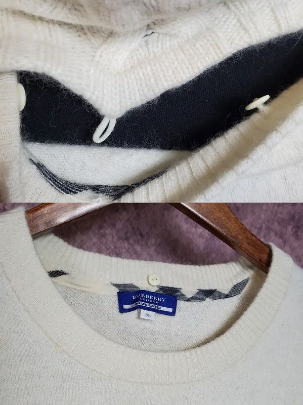 Burberry Burberry Cream Wool Blend Long Sleeve Sweater Size S / US 4 / IT 40 - 8 Thumbnail