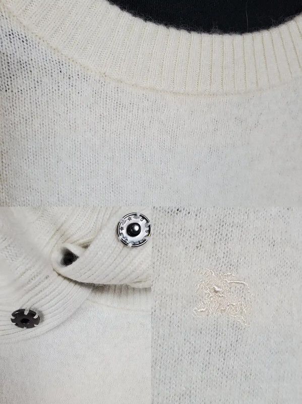 Burberry Burberry Cream Wool Blend Long Sleeve Sweater Size S / US 4 / IT 40 - 9 Thumbnail
