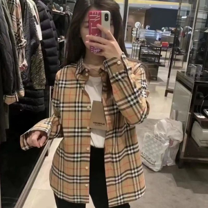 Burberry Burberry Brown Women's Checkered Shirt Size S / US 4 / IT 40 - 9 Thumbnail