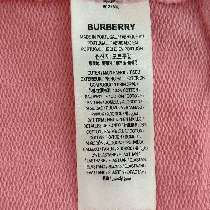 Burberry Burberry Pink Cotton Women's Hoodie Size XL / US 12-14 / IT 48-50 - 7 Thumbnail